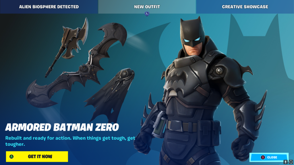 Skórka Fortnite Armored Batman jest już dostępna
