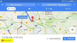 Mapy Google – pokaż sytuację parkingową w miejscu docelowym