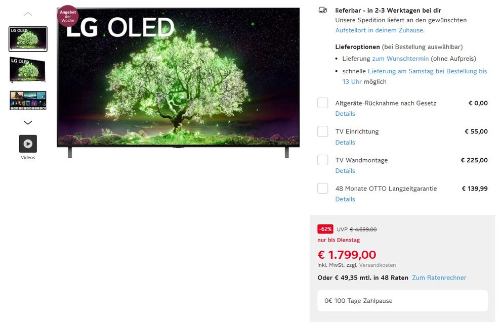 Otto sprzedaje ogromne telewizory OLED od LG taniej niż kiedykolwiek – Amazon wybiera