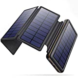 iPosible Solar Powerbank 26800 mAh z 4 składanymi panelami słonecznymi i 2 zewnętrznymi bateriami wyjściowymi USB Tr