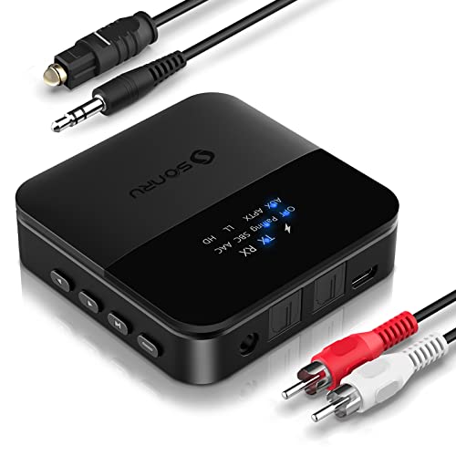 Adapter audio Bluetooth, nadajnik-odbiornik SONRU Bluetooth do telewizora Laptop słuchawki stereo 