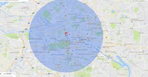 Mapy Google: Narysuj promień – pokaż promień ruchu