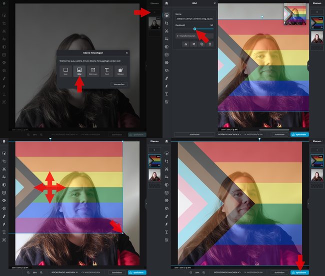 Przeglądarka PC ze zdjęciem profilowym Rainbow