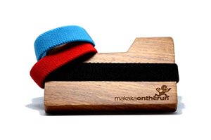 Drewniane etui na karty MakakaOnTheRun (palisander): mały drewniany portfel, wąski portfel na karty kredytowe,