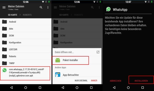 Możesz zainstalować starszą wersję WhatsApp za pomocą pliku APK.