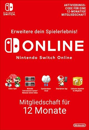 Członkostwo online Nintendo Switch — 12 miesięcy |  Przełącz kod pobierania