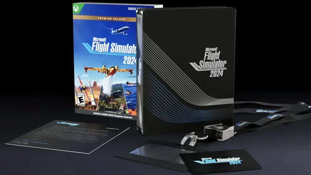 Microsoft Flight Simulator 2024 Premium Edition jest dostępny w dużym etui Steelbook, bez dysku