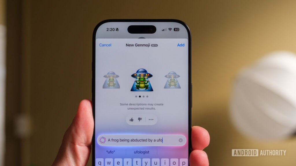 Genmoji firmy Apple to chaotyczny kreator emoji, jakim chciałbym, żeby była Emoji Kitchen na Gboard