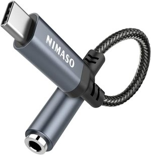 Nimaso - USB-C na gniazdo 3,5 mm - Adapter Aux do słuchawek - do smartfonów i innych urządzeń