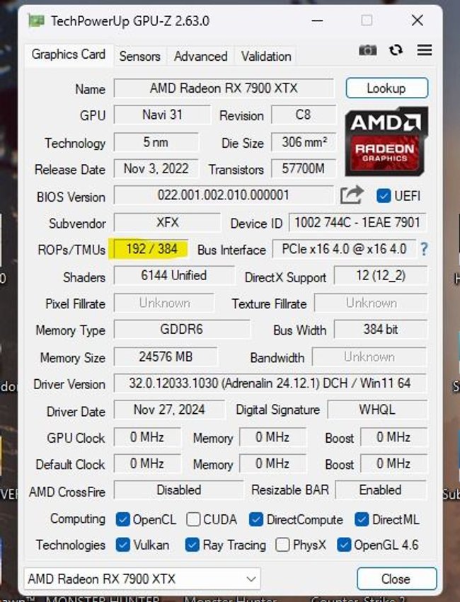 ROP w GPU-Z