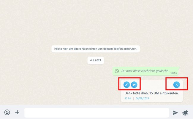 Tutaj możesz później zmienić planowaną wiadomość. (Źródło obrazu: Giga)