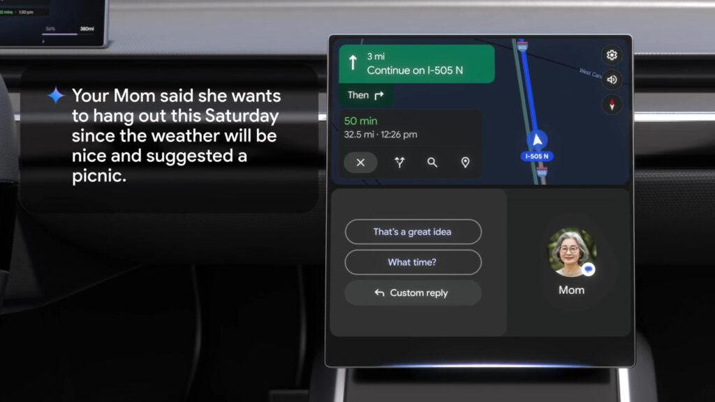 Google pokazuje Bliźnięta dla Android Auto i samochodów z wbudowanym Google