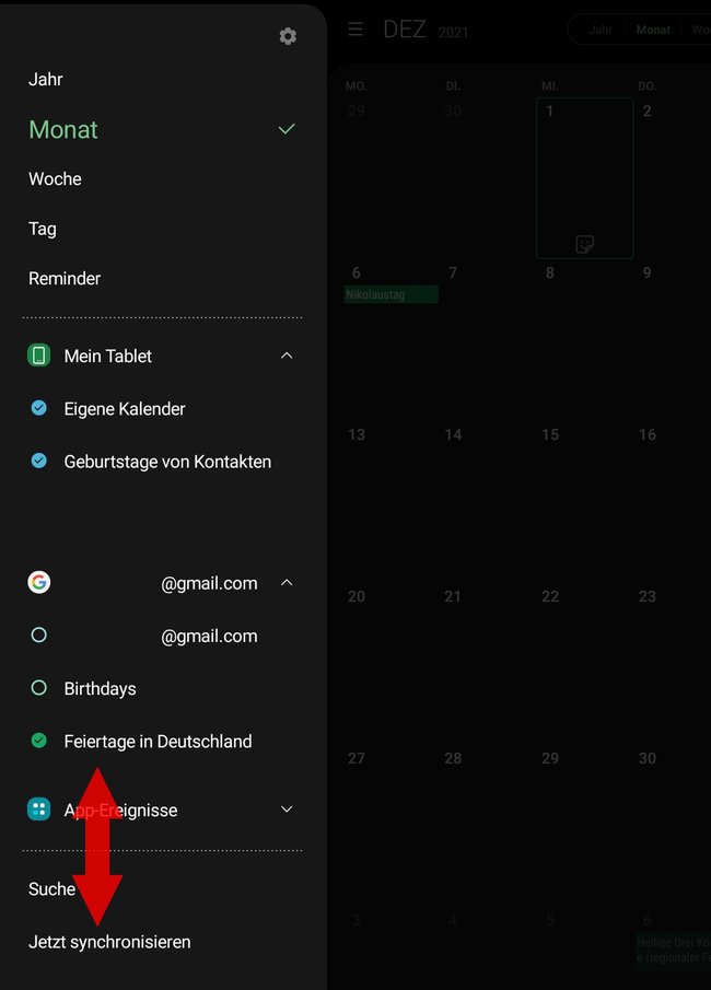 Kalendarz Samsung Niemiecki kalendarz Google
