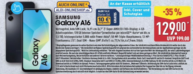 Samsung Galaxy A16 Aldi North prospekt