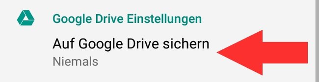 Stuknij „Secure on Google Drive” (Android) lub „Autom. Backup” (iOS).