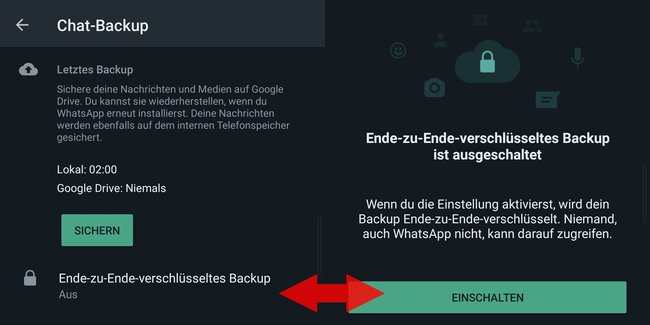 WhatsApp Cloud-Backup End to-end