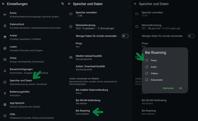 Dzięki tym krokom w menu WhatsApp wyłączasz odbiór danych poprzez roaming.